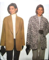 5298 EZ LOOSE LINED LONGER COLLAR JACKET PATTERN 8-12,20-24
